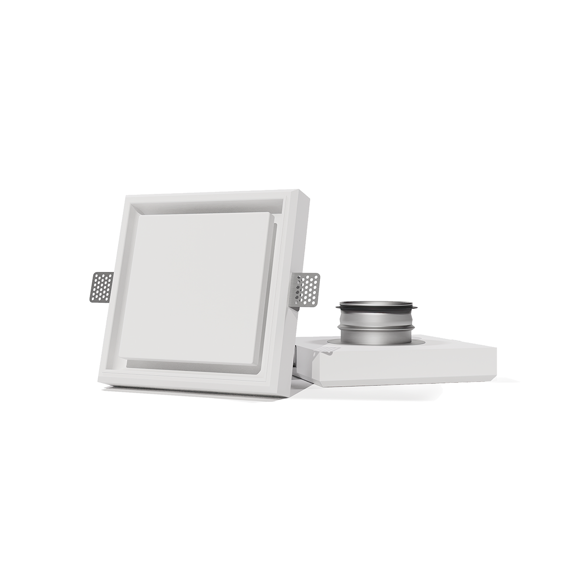 Диффузор под покраску скрытого монтажа SECRET SOFT FRAME 125/150 с приточно-вытяжным вентилятором